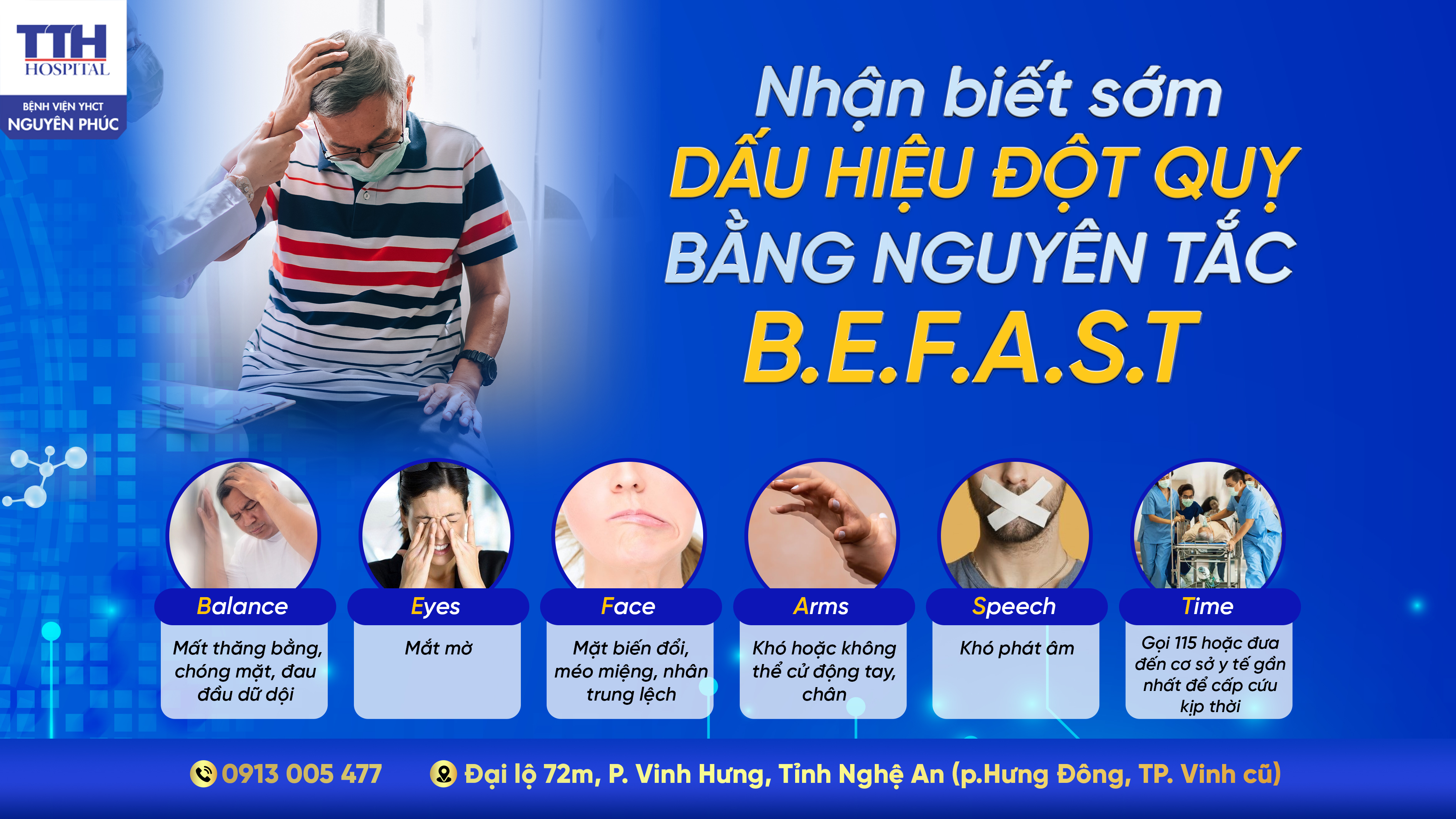 NHẬN BIẾT SỚM DẤU HIỆU ĐỘT QUỴ BẰNG NGUYÊN TẮC B.E.F.A.S.T 