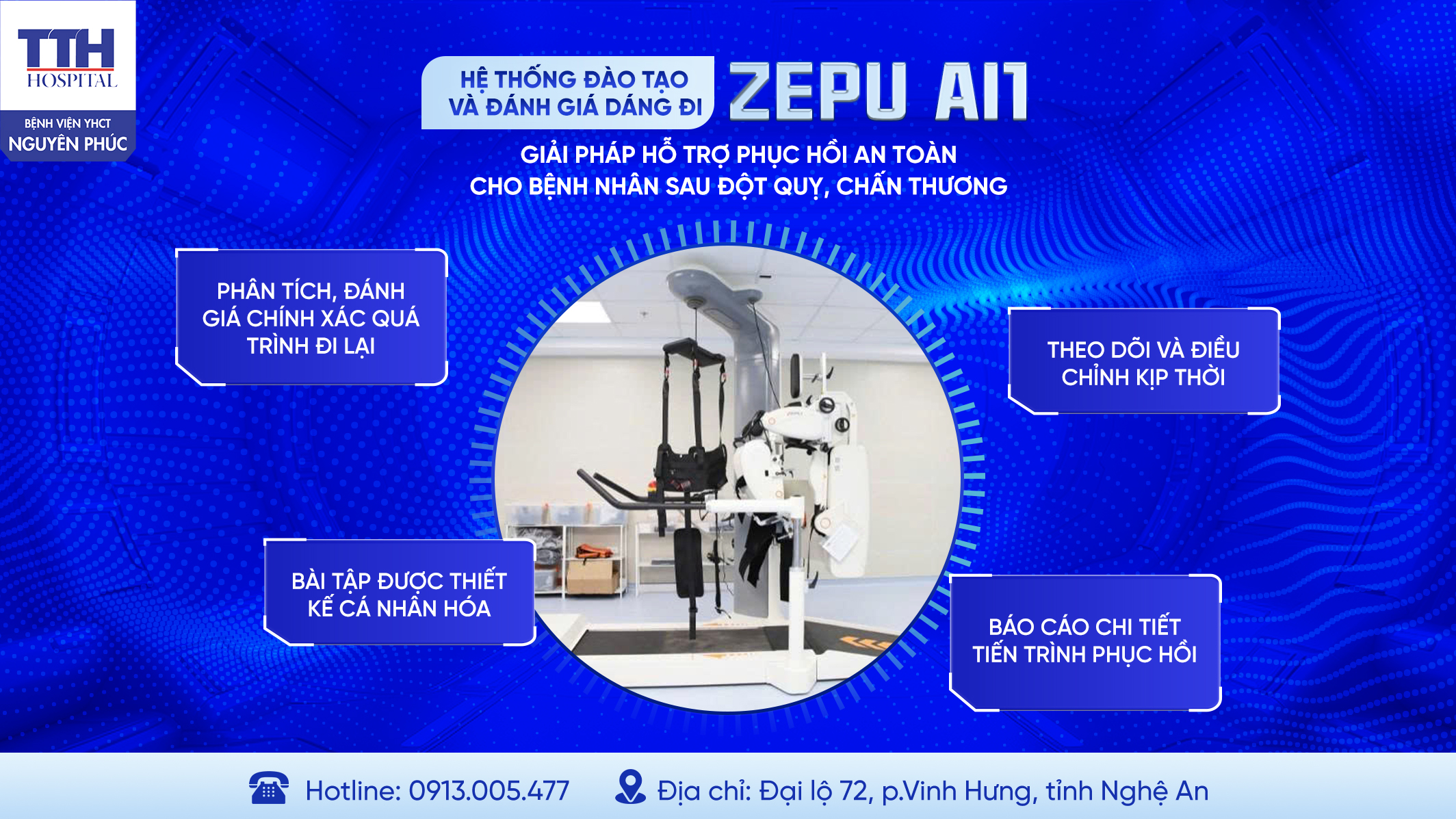 HỆ THỐNG ĐÀO TẠO VÀ ĐÁNH GIÁ DÁNG ĐI ZEPU AI1 – GIẢI PHÁP HỖ TRỢ PHỤC HỒI AN TOÀN CHO BỆNH NHÂN SAU ĐỘT QUỴ, CHẤN THƯƠNG